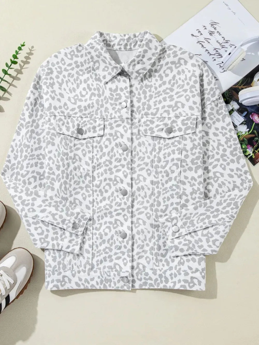 Leopard Denim Jacket - Oh she Rose