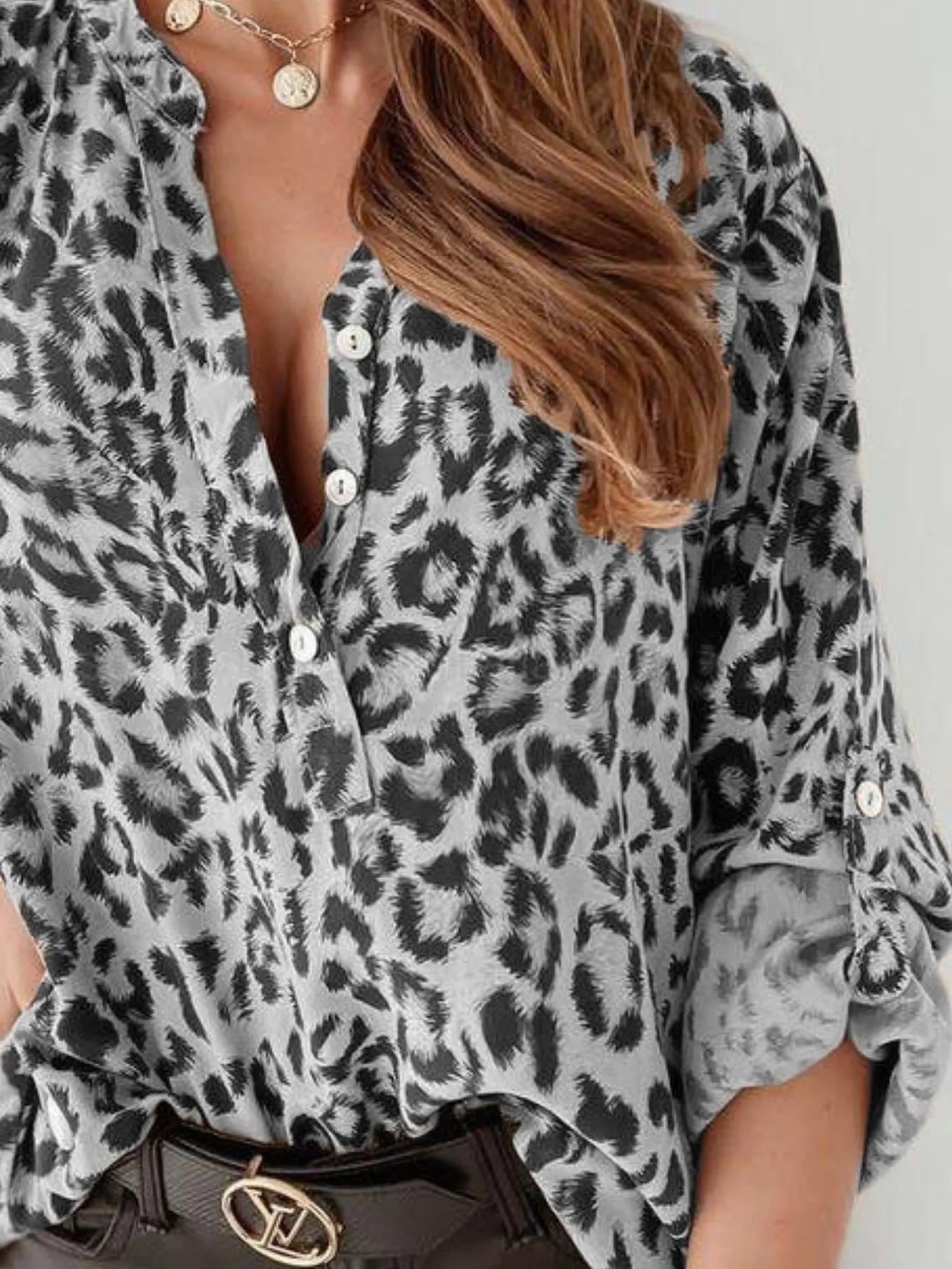 Leopard Print Blouse - Oh she Rose