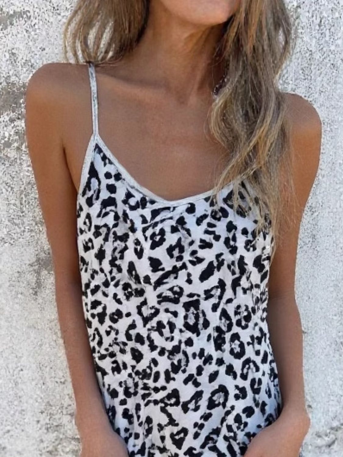 Leopard Sleeveless Jumpsuit with Pockets - Oh she Rose