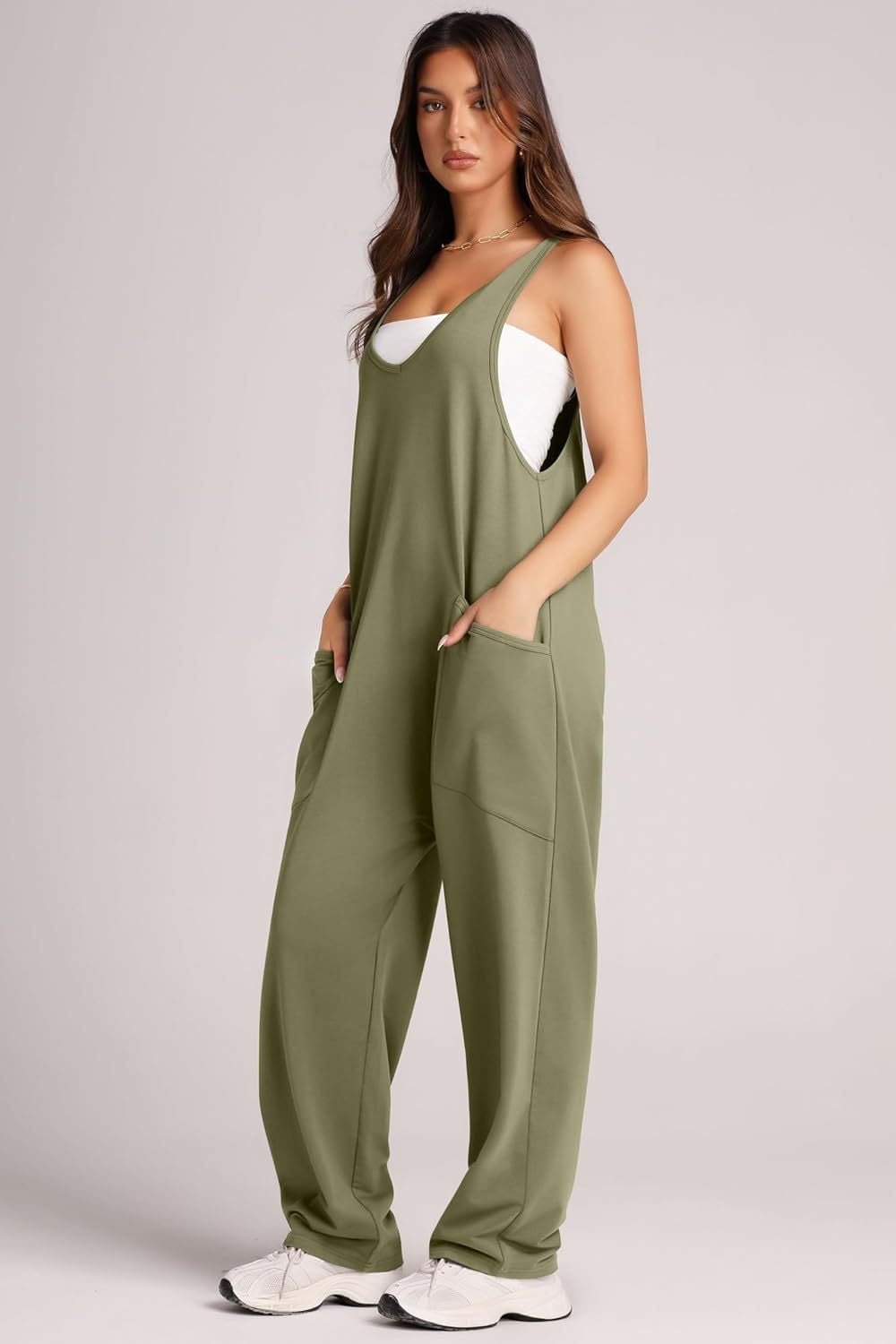 Lovelet V - Neck Wide Strap Overalls - Oh she Rose