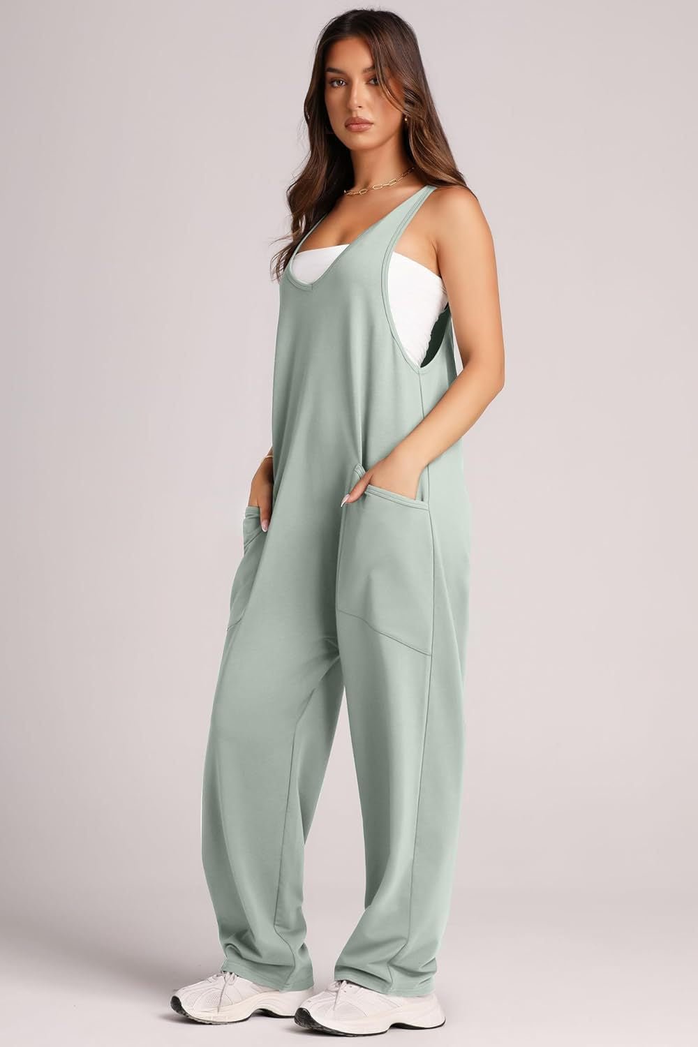 Lovelet V - Neck Wide Strap Overalls - Oh she Rose