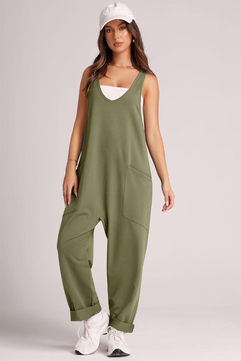 Lovelet V - Neck Wide Strap Overalls - Oh she Rose