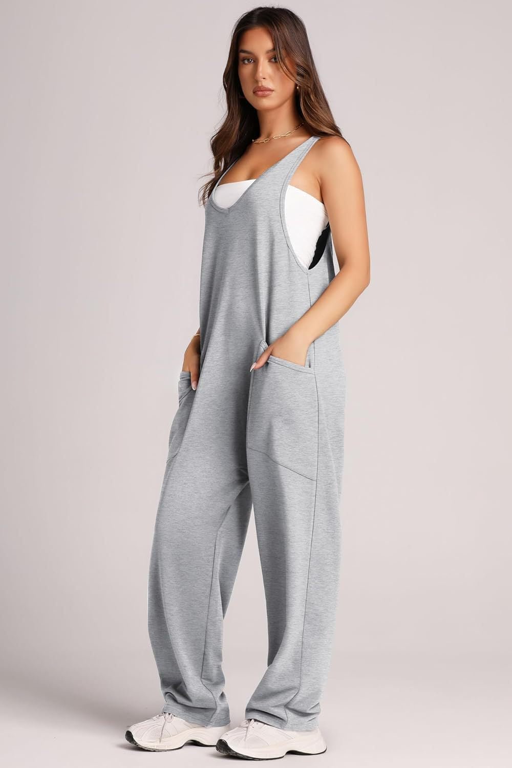 Lovelet V - Neck Wide Strap Overalls - Oh she Rose