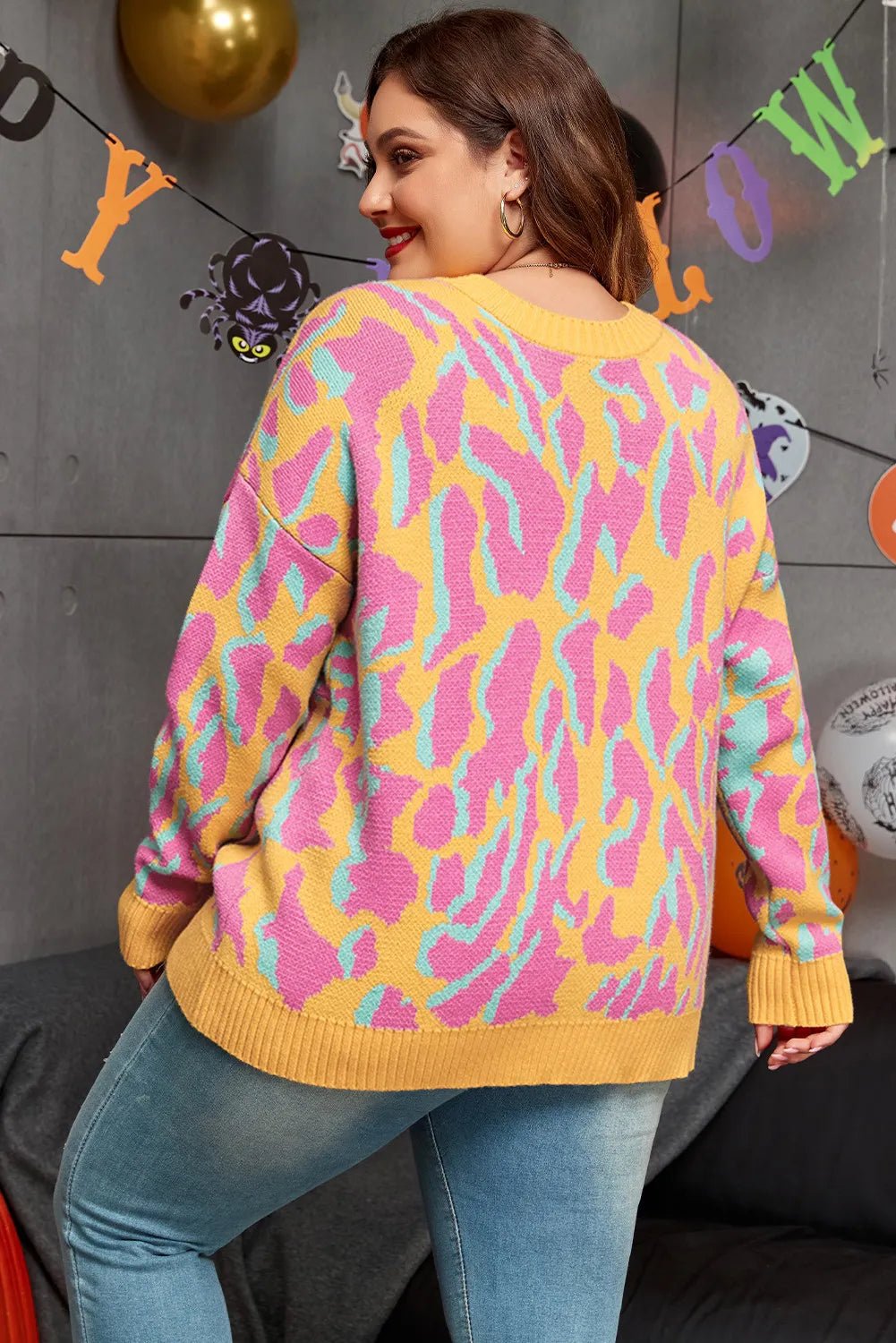 Neon Animal Print Sweater - Oh she Rose