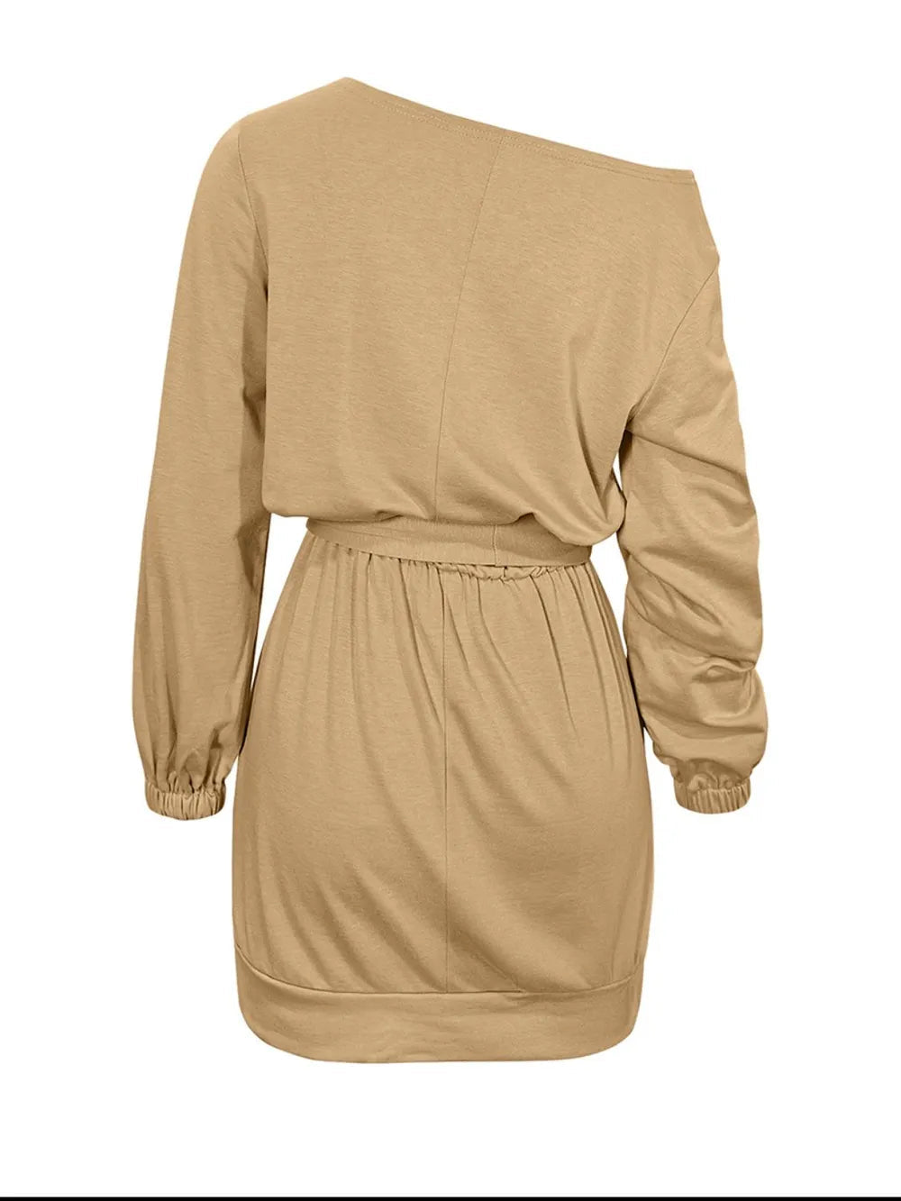 One Shoulder Tie Waist Dress - Oh she Rose