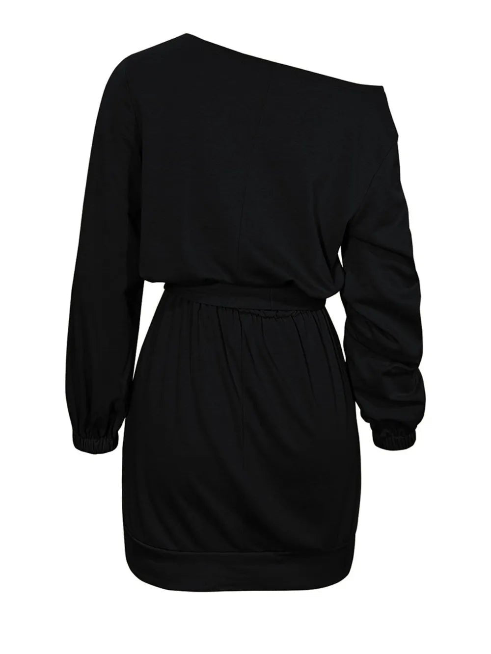 One Shoulder Tie Waist Dress - Oh she Rose
