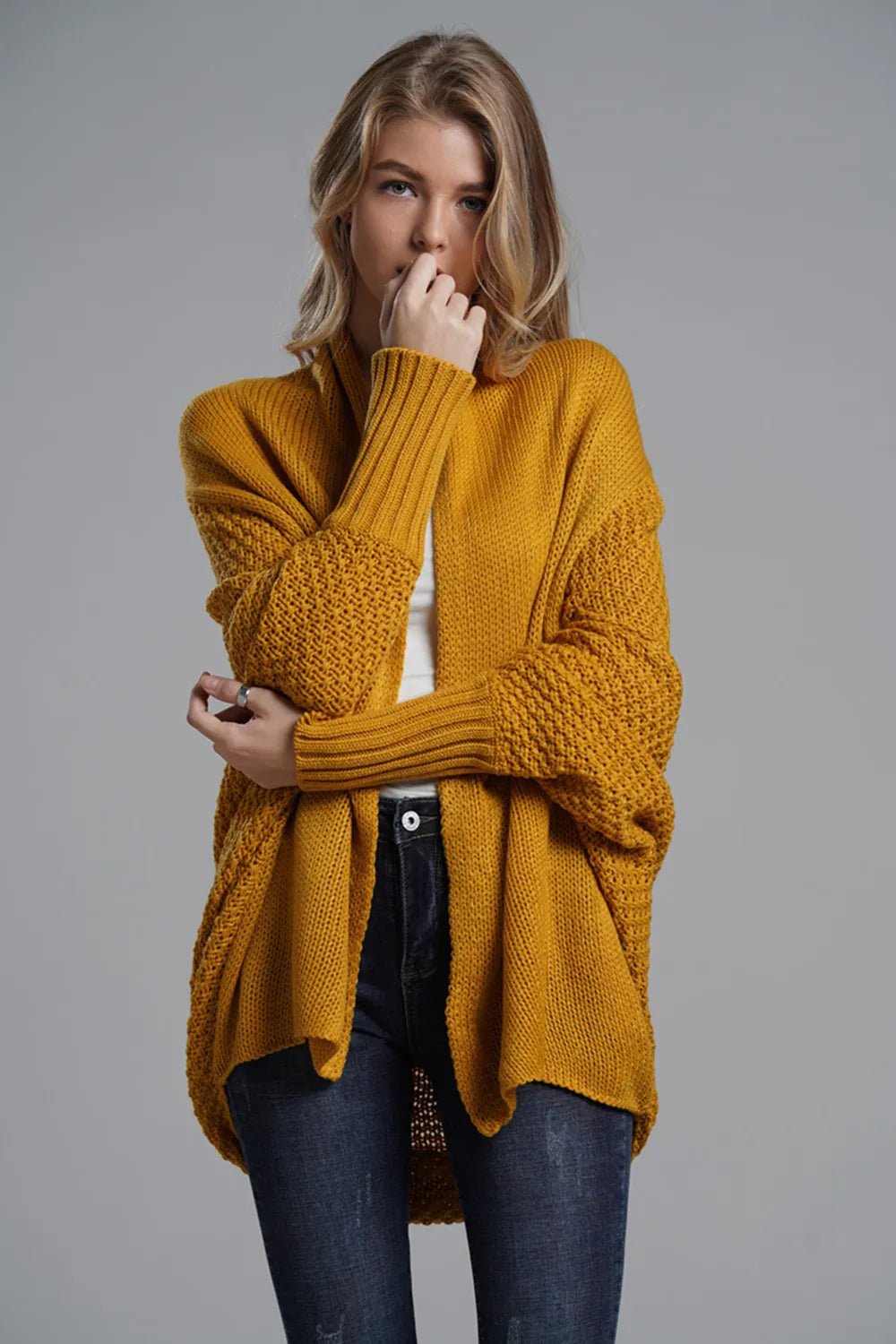 Open Front Batwing Sleeve Cardigan - Oh she Rose