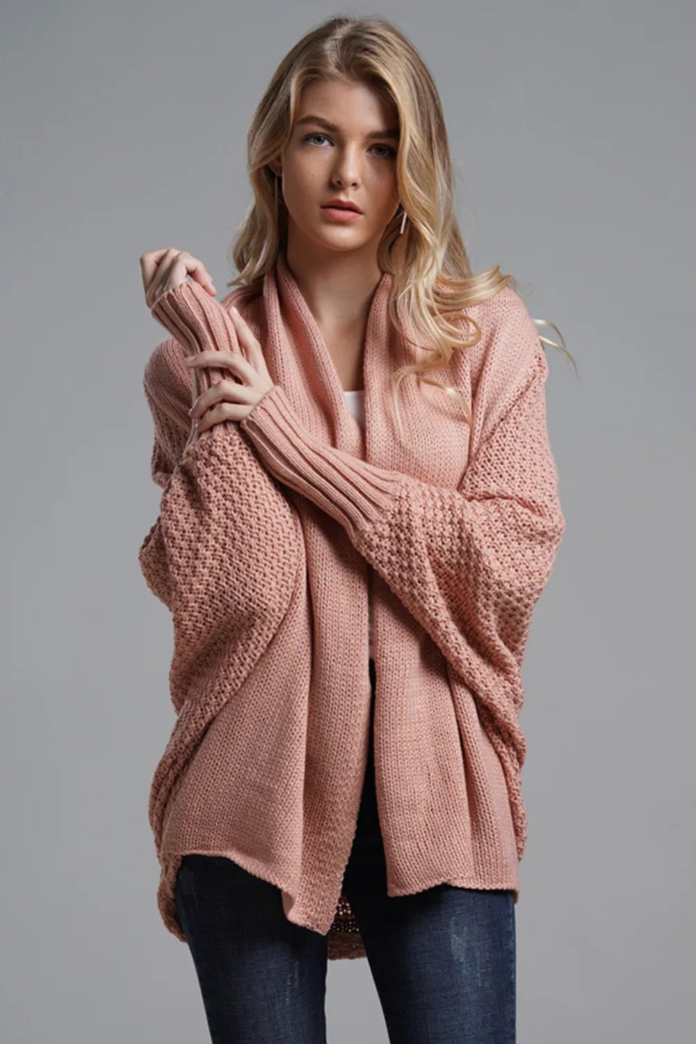 Open Front Batwing Sleeve Cardigan - Oh she Rose