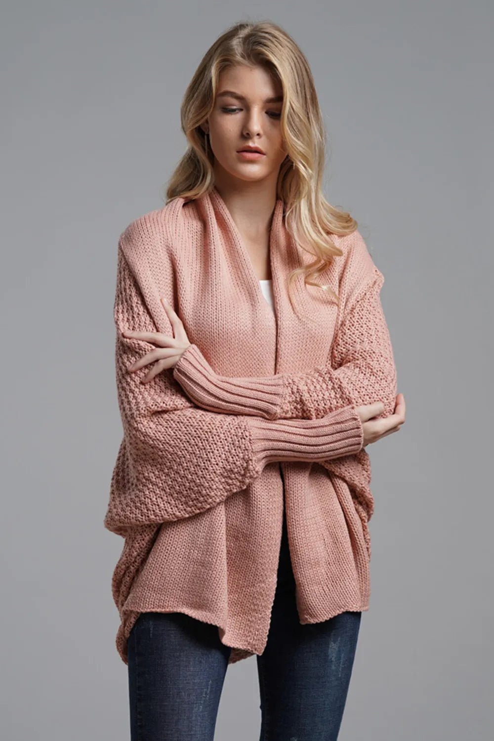 Open Front Batwing Sleeve Cardigan - Oh she Rose