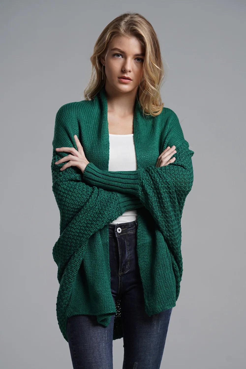 Open Front Batwing Sleeve Cardigan - Oh she Rose