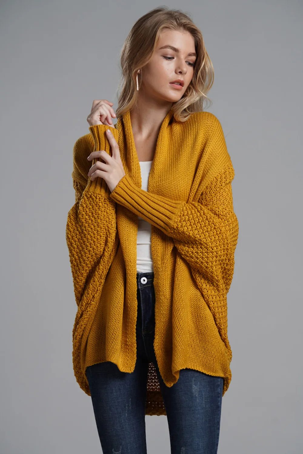 Open Front Batwing Sleeve Cardigan - Oh she Rose