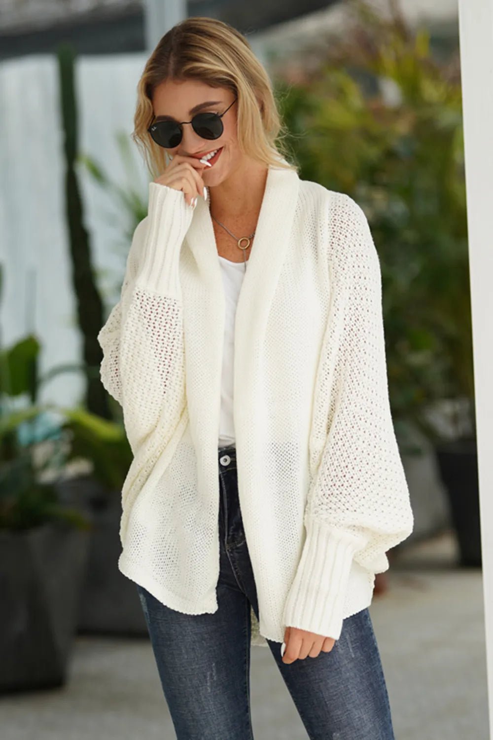 Open Front Batwing Sleeve Cardigan - Oh she Rose