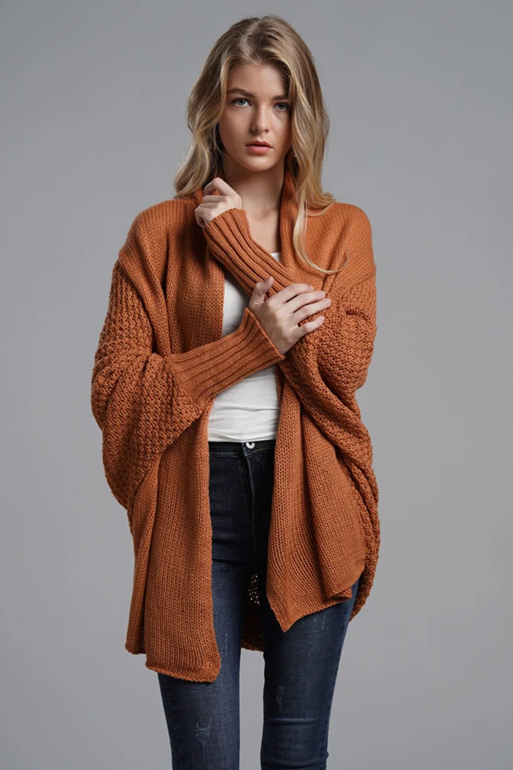 Open Front Batwing Sleeve Cardigan - Oh she Rose