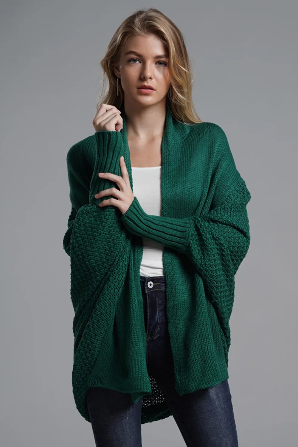 Open Front Batwing Sleeve Cardigan - Oh she Rose