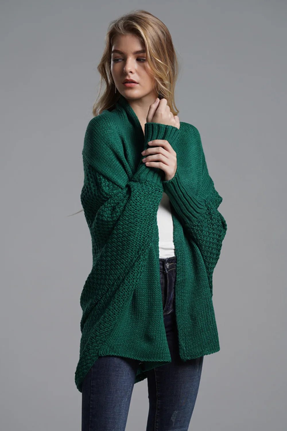 Open Front Batwing Sleeve Cardigan - Oh she Rose