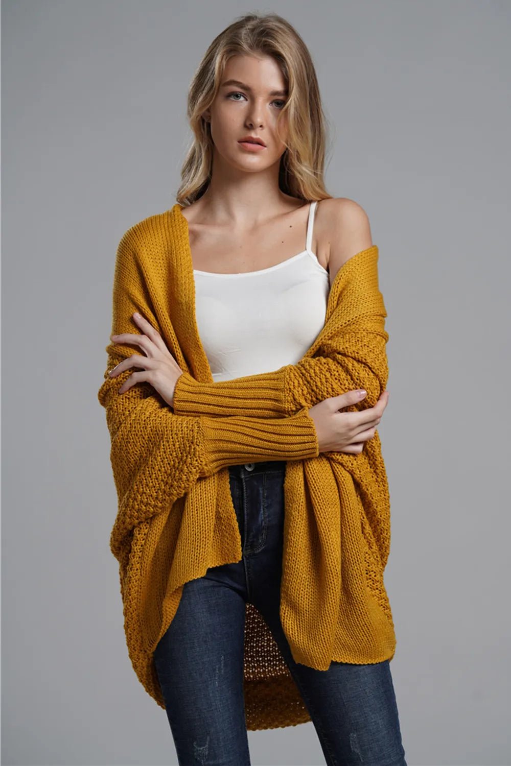 Open Front Batwing Sleeve Cardigan - Oh she Rose
