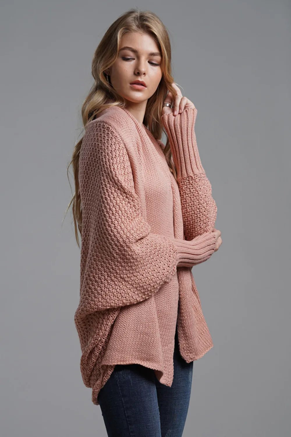 Open Front Batwing Sleeve Cardigan - Oh she Rose