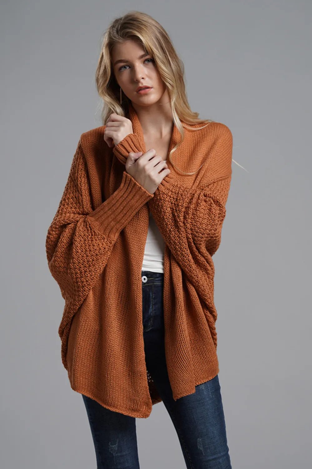 Open Front Batwing Sleeve Cardigan - Oh she Rose