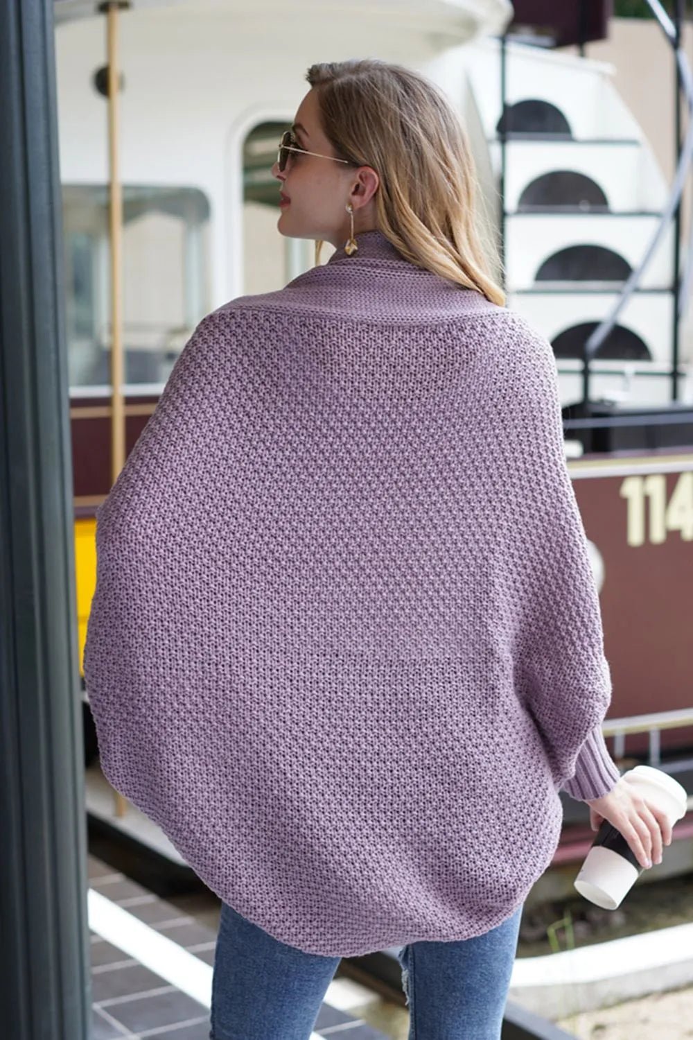 Open Front Batwing Sleeve Cardigan - Oh she Rose