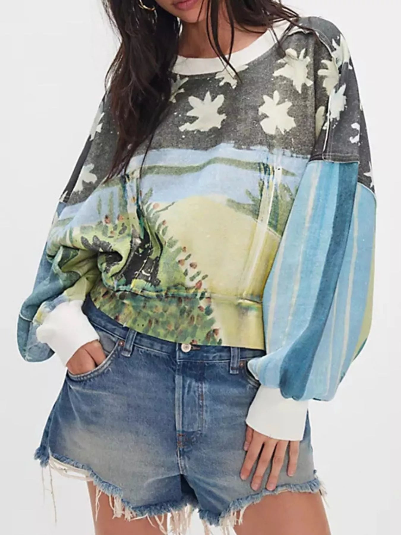 Perfectly Printed Sweatshirt - Oh she Rose