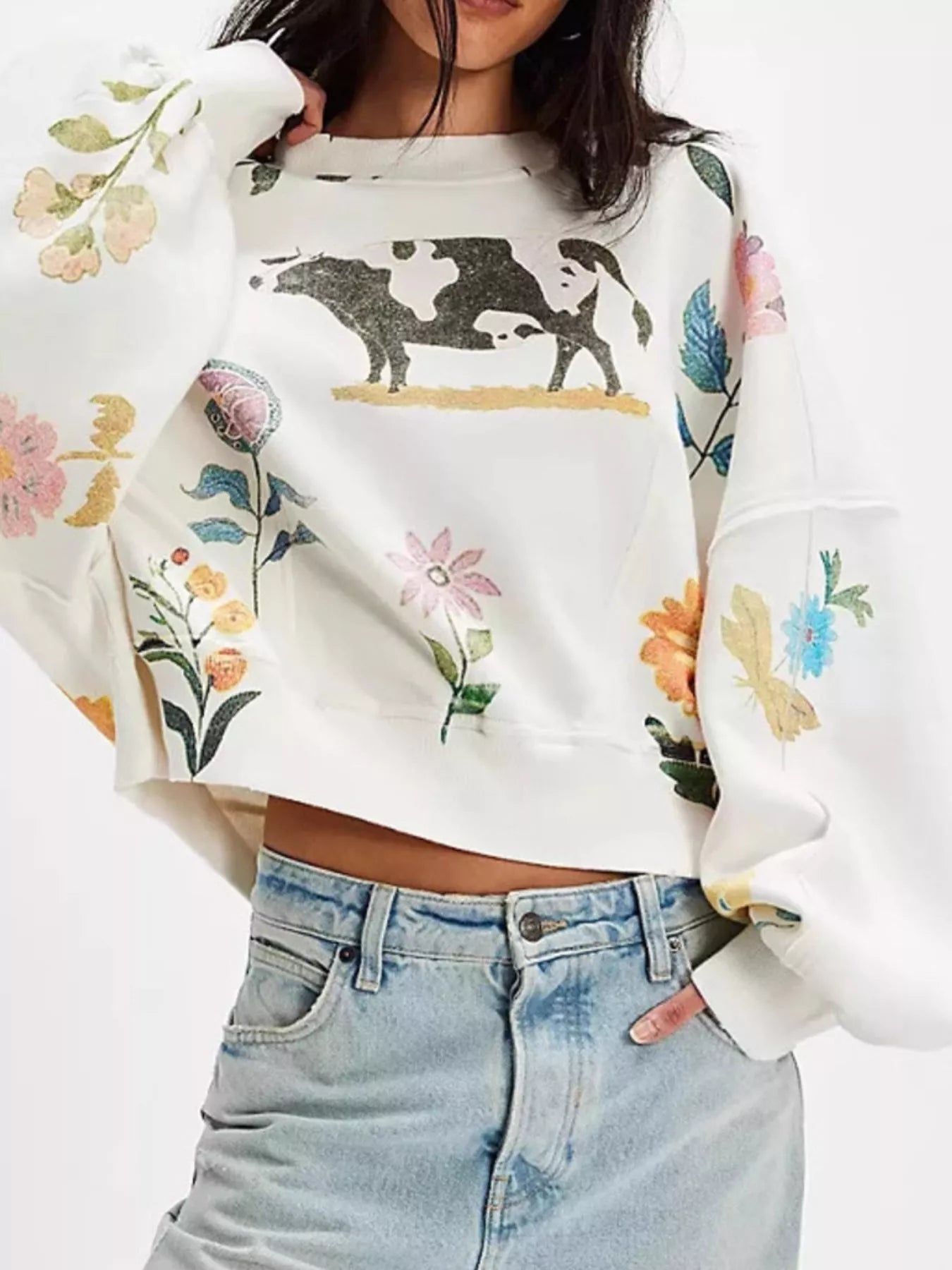 Perfectly Printed Sweatshirt - Oh she Rose