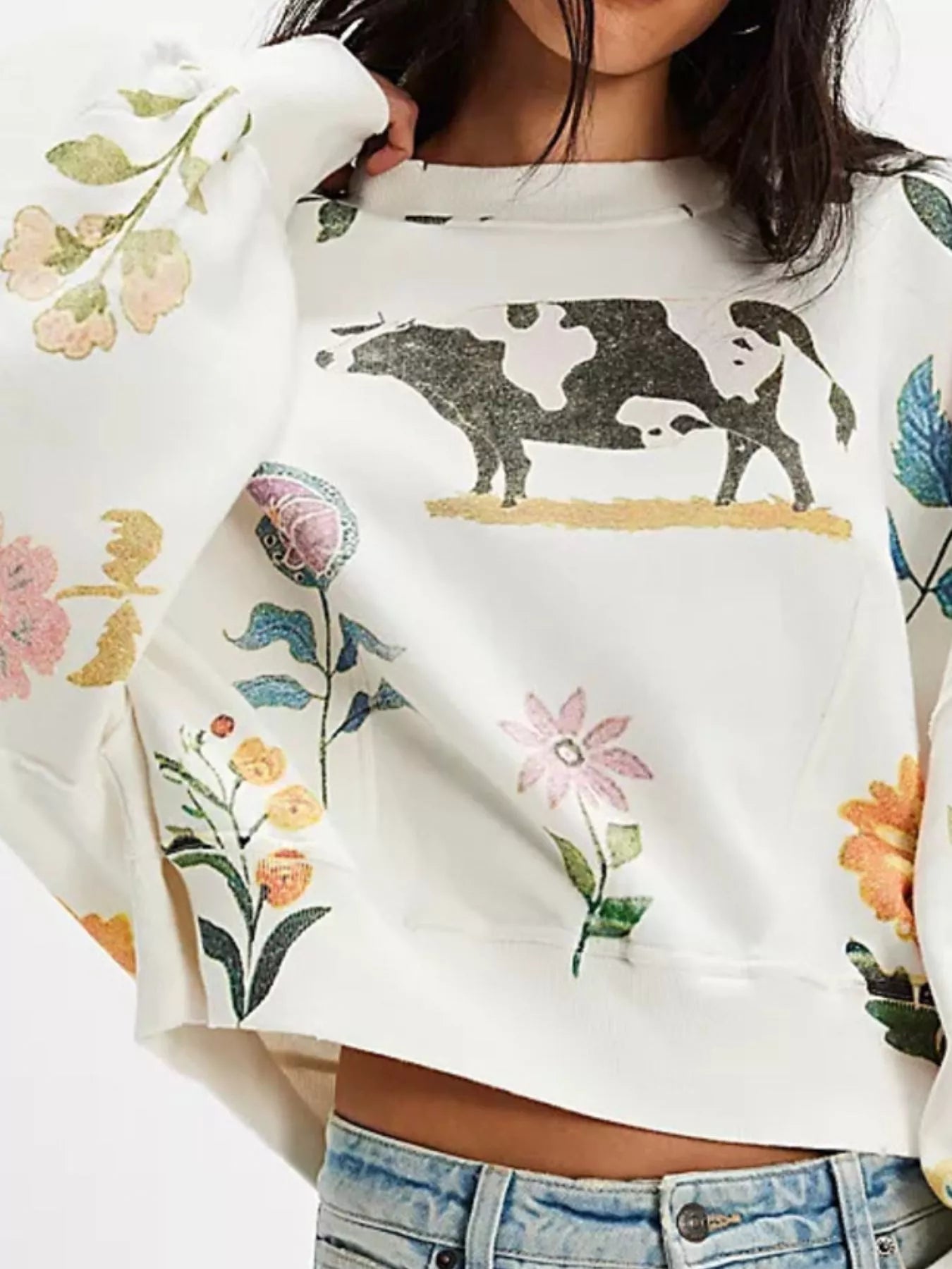 Perfectly Printed Sweatshirt - Oh she Rose