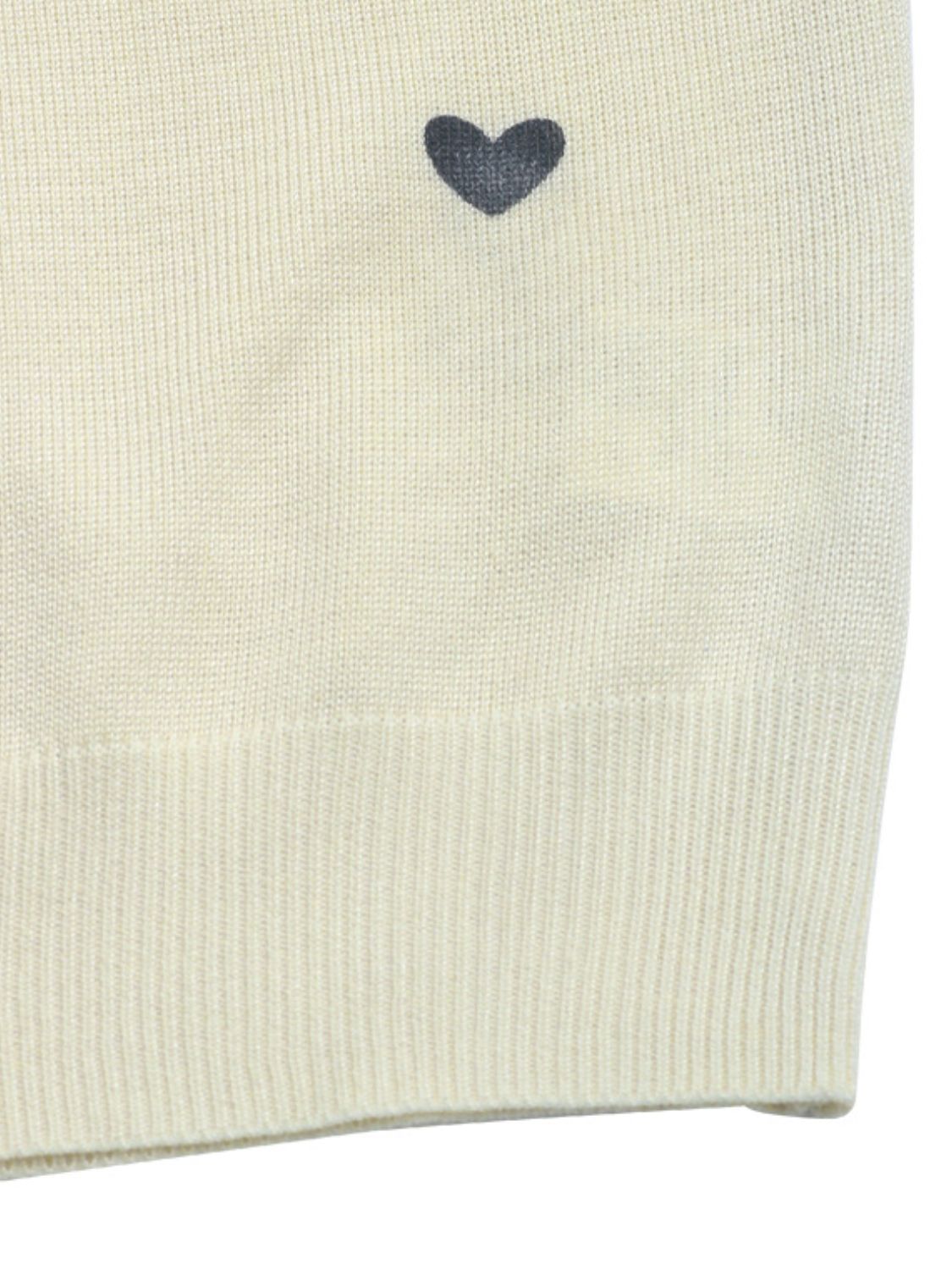 Perfee Heart Round Neck Long Sleeve Knit Top - Oh she Rose