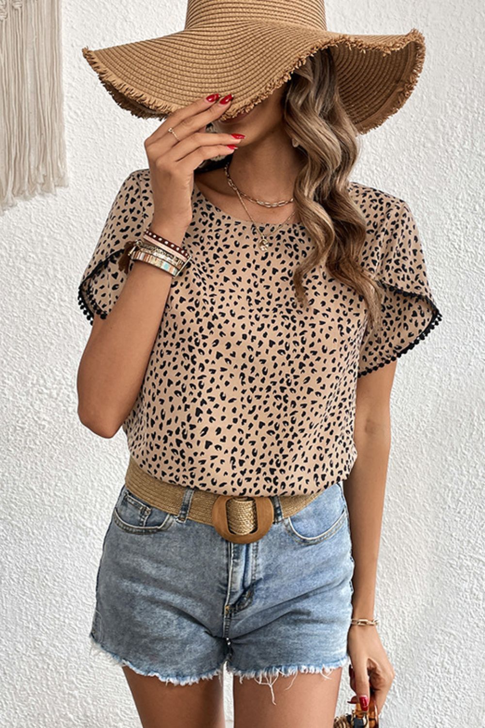Pom Pom Petal Sleeve Blouse - Oh she Rose