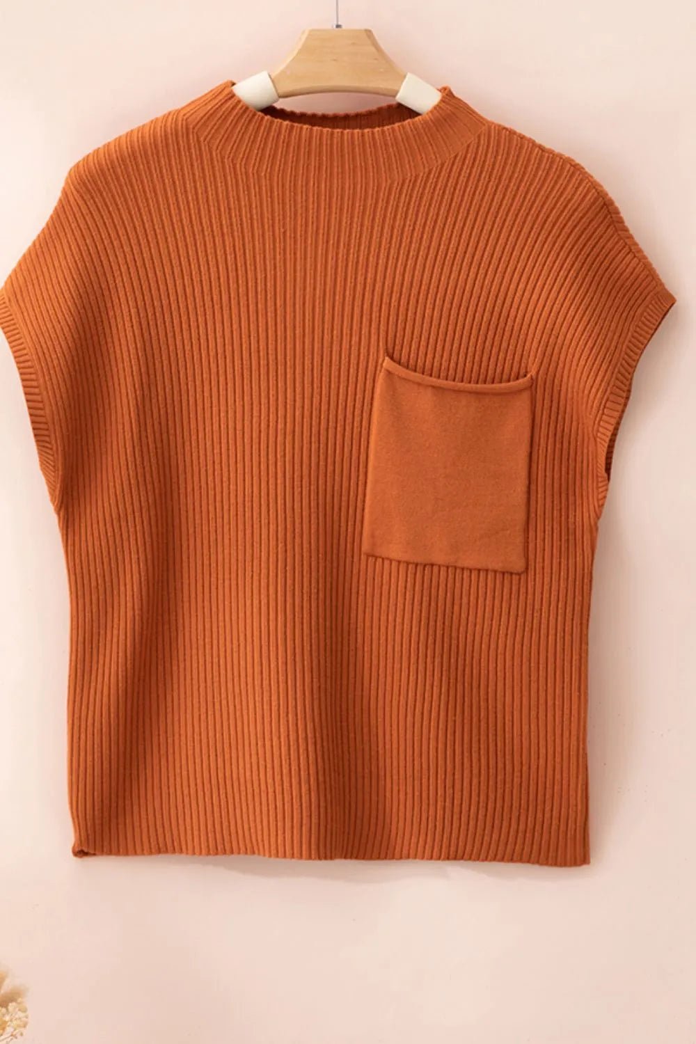 Pumpkin Spice Mock Neck Vest - Oh she Rose