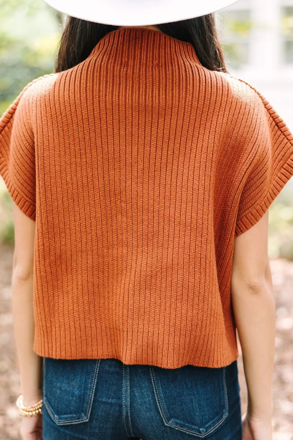 Pumpkin Spice Mock Neck Vest - Oh she Rose