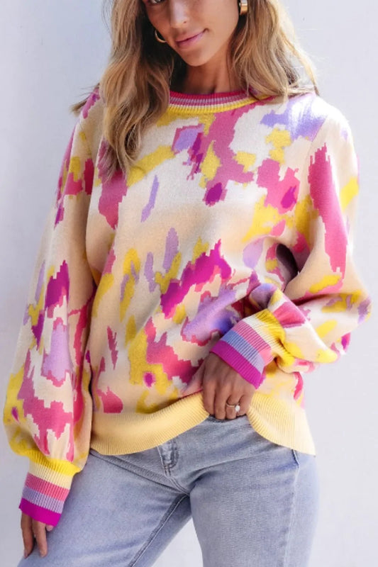 Retro Vibes Round Neck Sweater - Oh she Rose