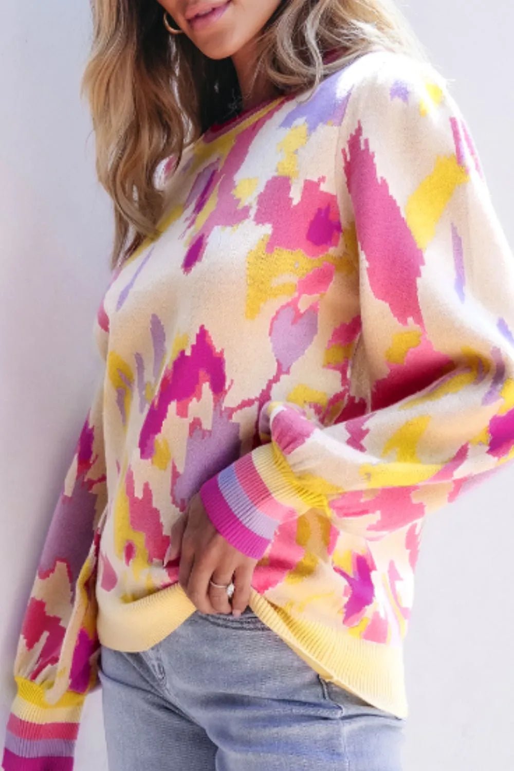 Retro Vibes Round Neck Sweater - Oh she Rose