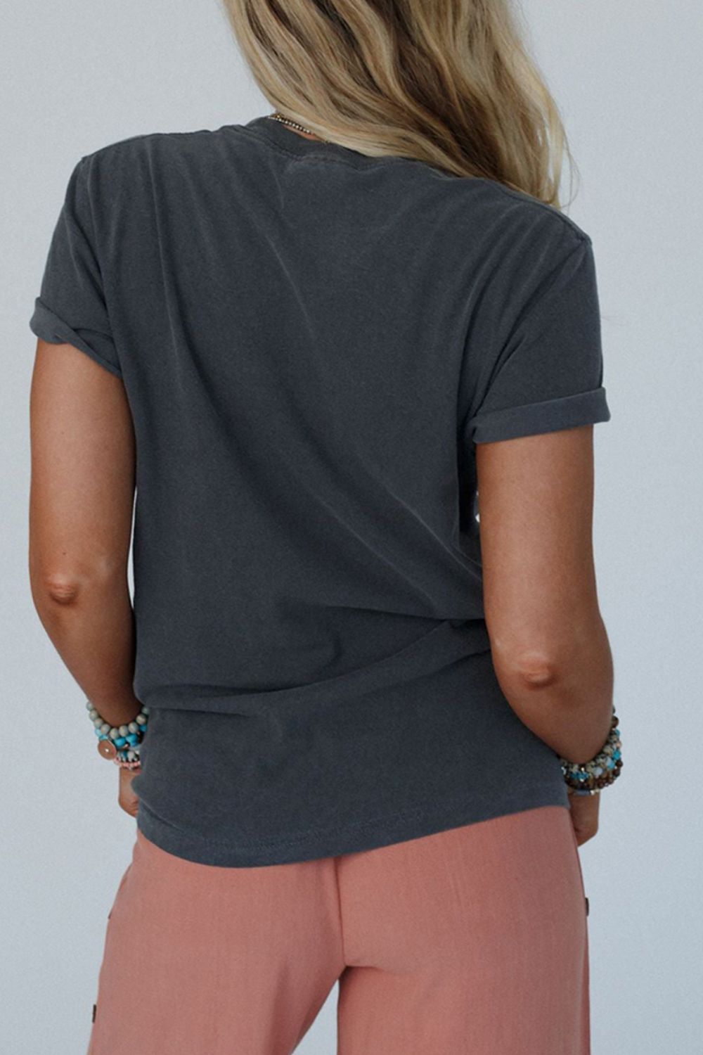 RISE WITH THE SUN Graphic Round Neck Short Sleeve T-Shirt - Oh she Rose