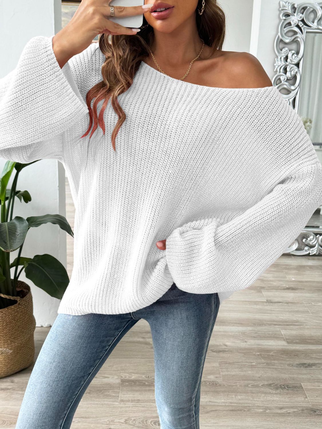 Round Neck Long Sleeve Sweater - Oh she Rose