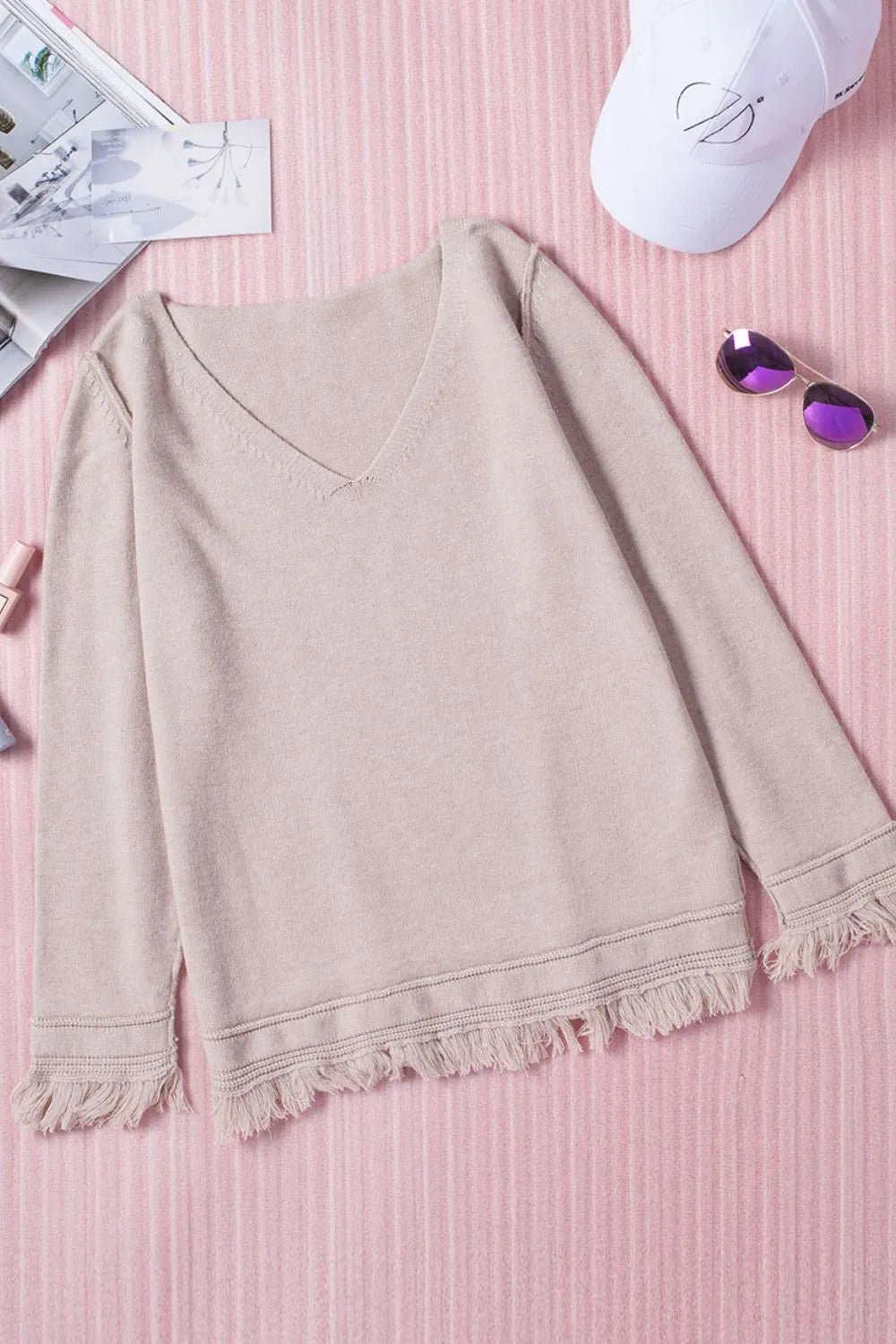 Seams and Dreams Fringe Sweater - Oh she Rose