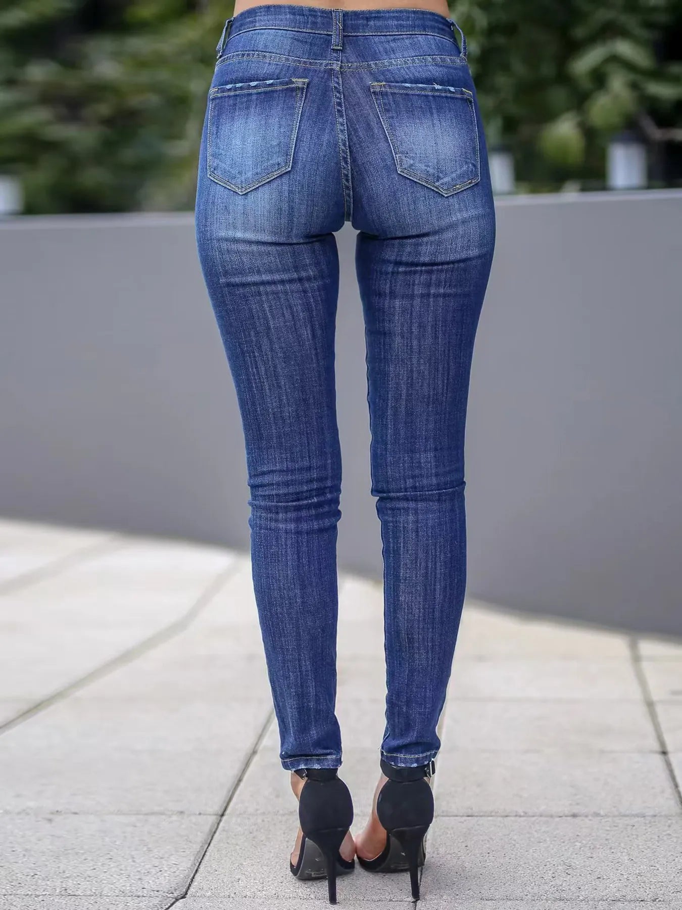 Skinny Fit Washed Jeans - Oh she Rose
