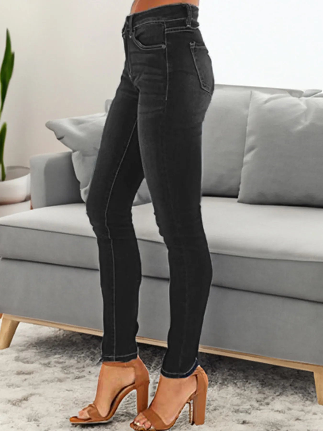 Skinny Fit Washed Jeans - Oh she Rose