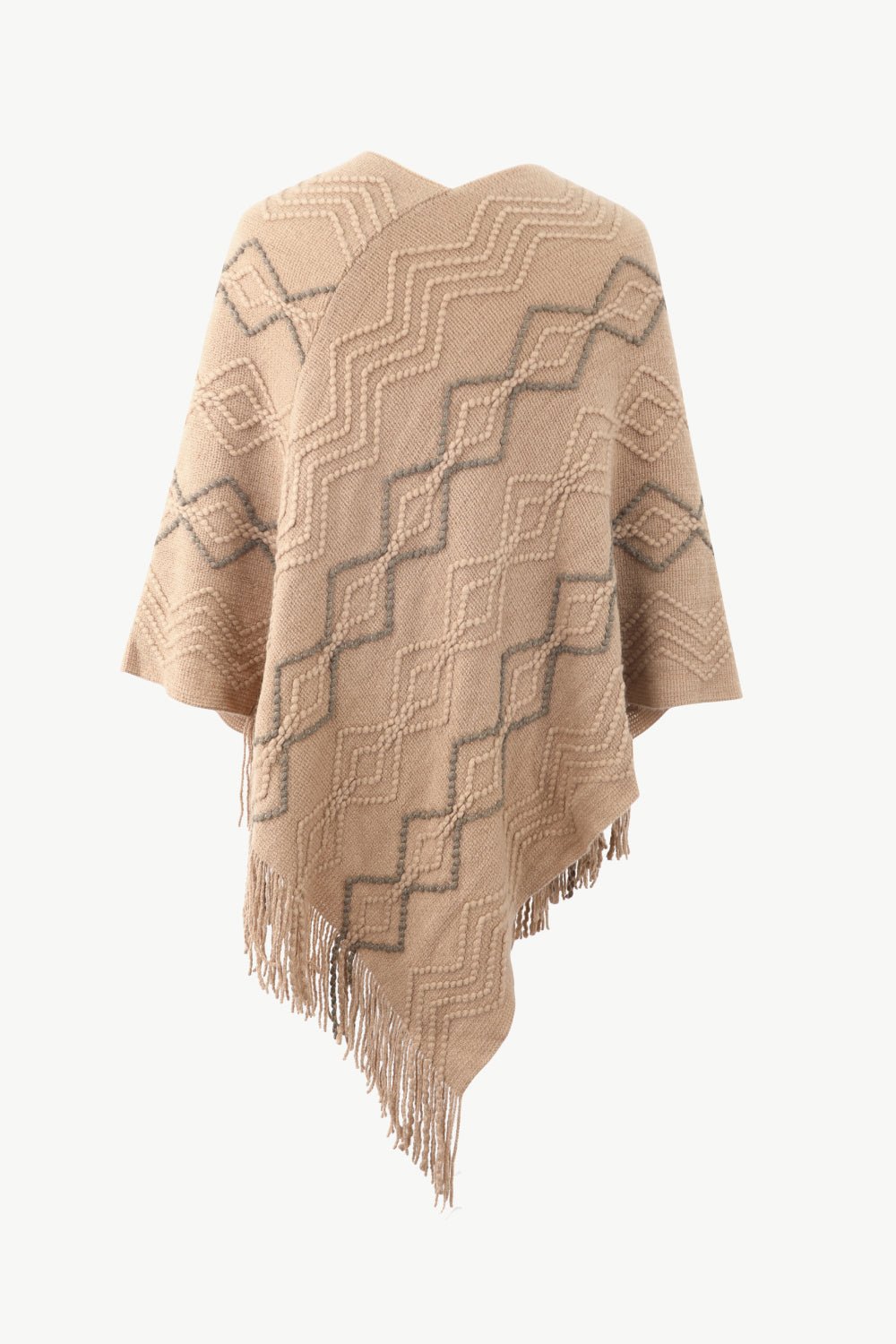 So Pearly Fringe Hem Poncho - Oh she Rose