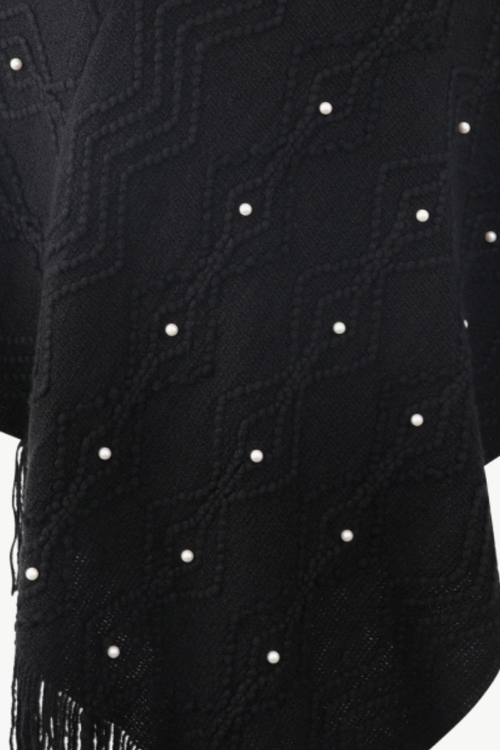 So Pearly Fringe Hem Poncho - Oh she Rose