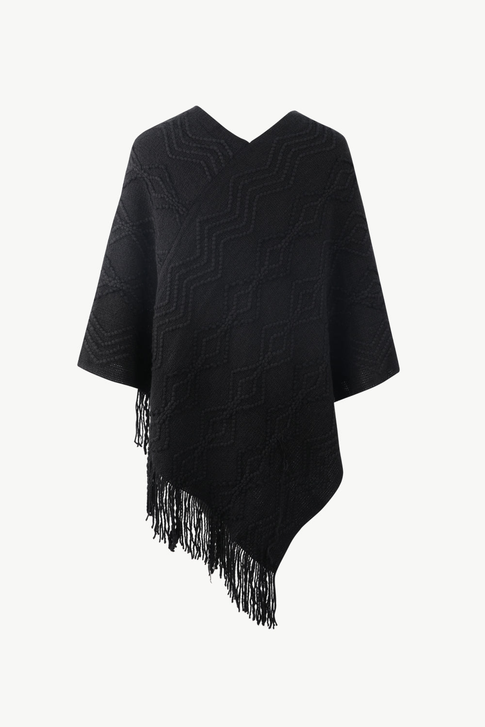 So Pearly Fringe Hem Poncho - Oh she Rose