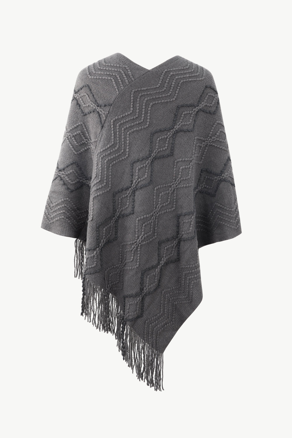 So Pearly Fringe Hem Poncho - Oh she Rose