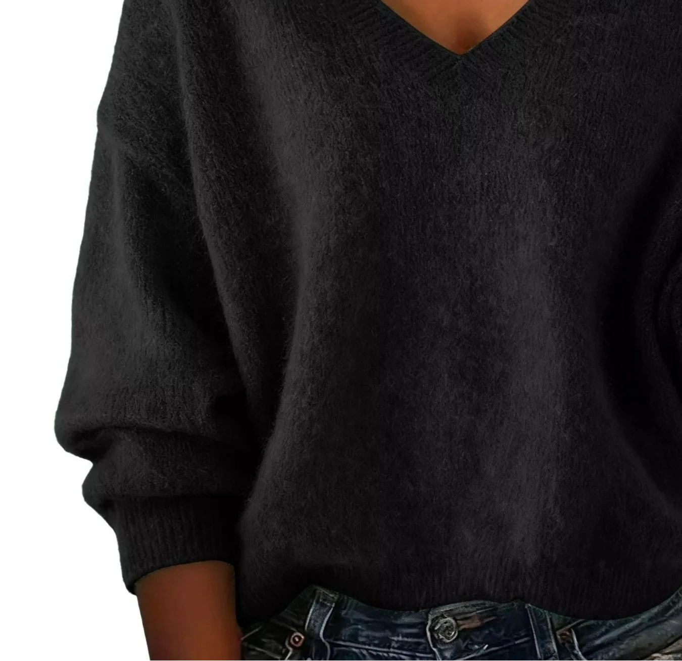 Soft V - Neck Knit Sweater - Oh she Rose