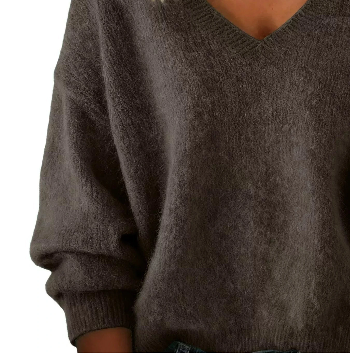 Soft V - Neck Knit Sweater - Oh she Rose