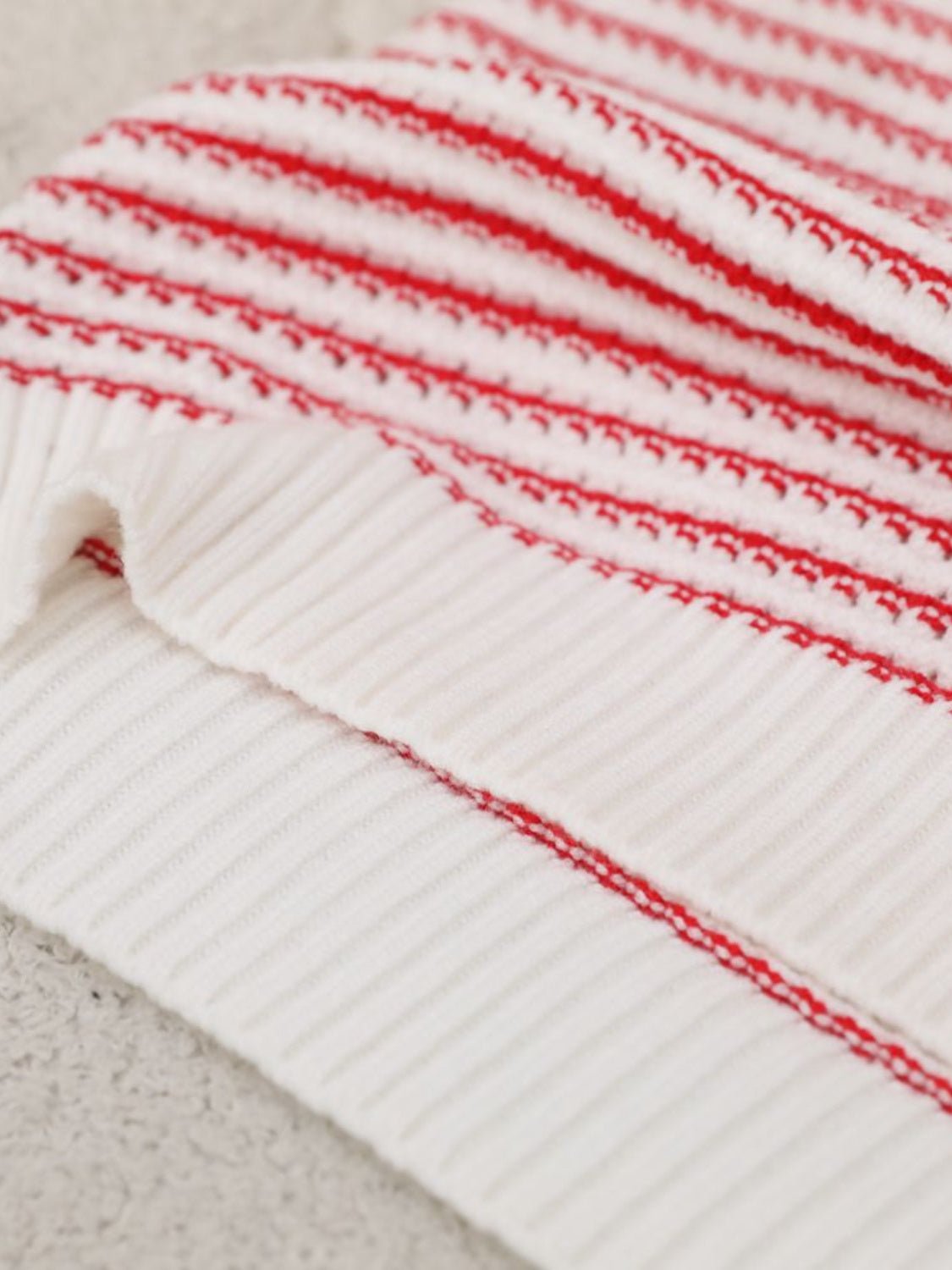 Striped Round Neck Short Sleeve Knit Top - Oh she Rose