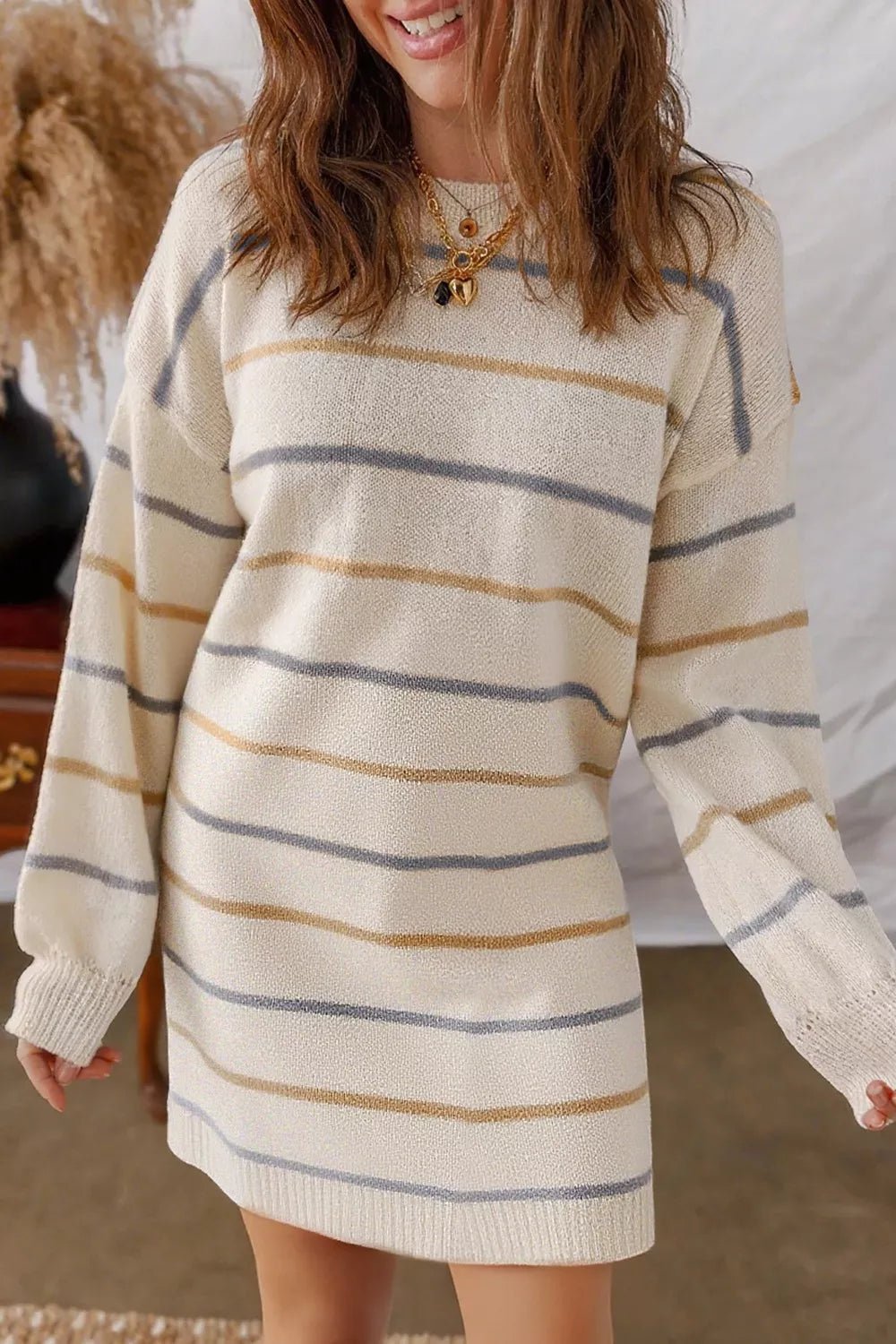 Striped Sweater Dress - Oh she Rose
