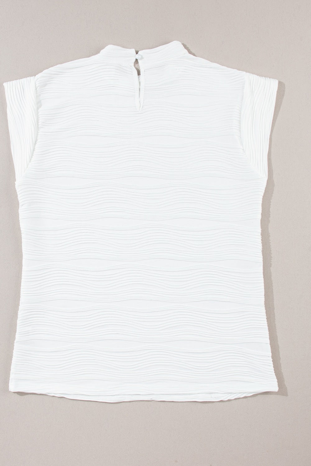 Textured Mock Neck Cap Sleeve Top - Oh she Rose