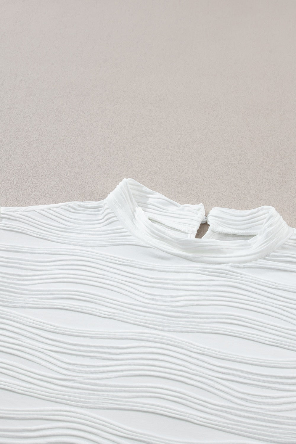 Textured Mock Neck Cap Sleeve Top - Oh she Rose