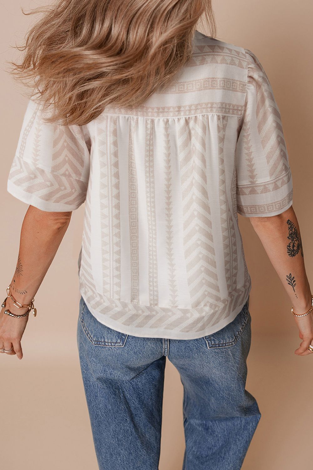 The Brittney Geometric Blouse - Oh she Rose
