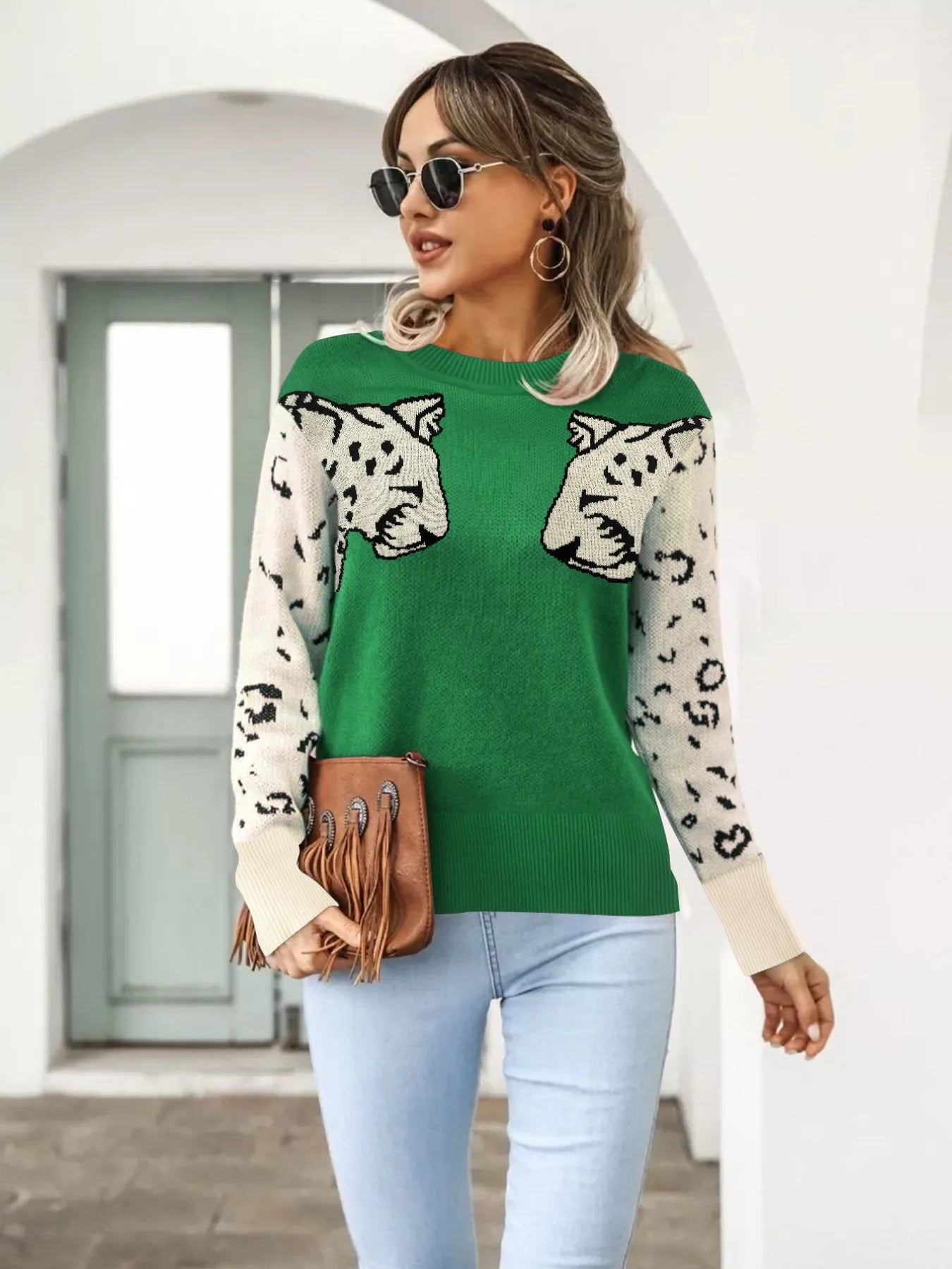 The Cats Meow Round Neck Sweater - Oh she Rose