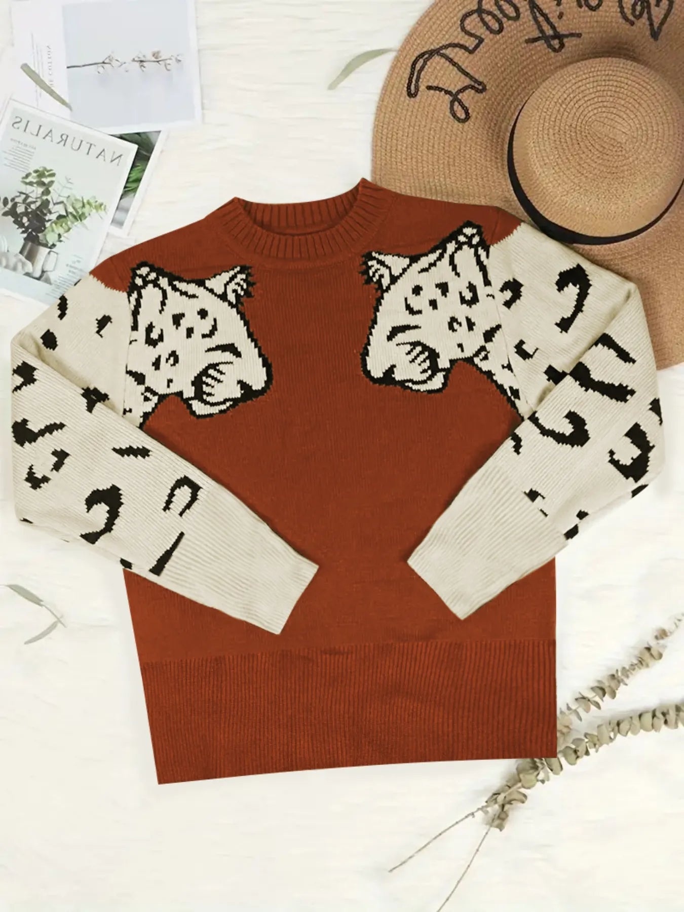 The Cats Meow Round Neck Sweater - Oh she Rose